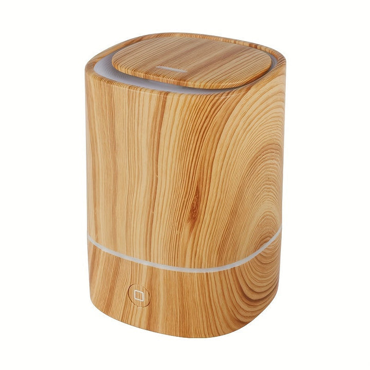 Holzoptik Luftbefeuchter, zylindrisch, LED-Anzeige, modernes Design, für Raumklima.
