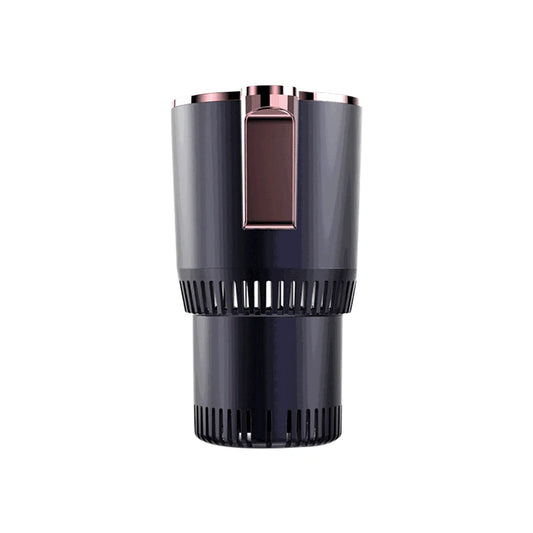 Schwarzer Luftreiniger mit Kupferakzenten, zylindrisch, modernes Design, für saubere Luft.