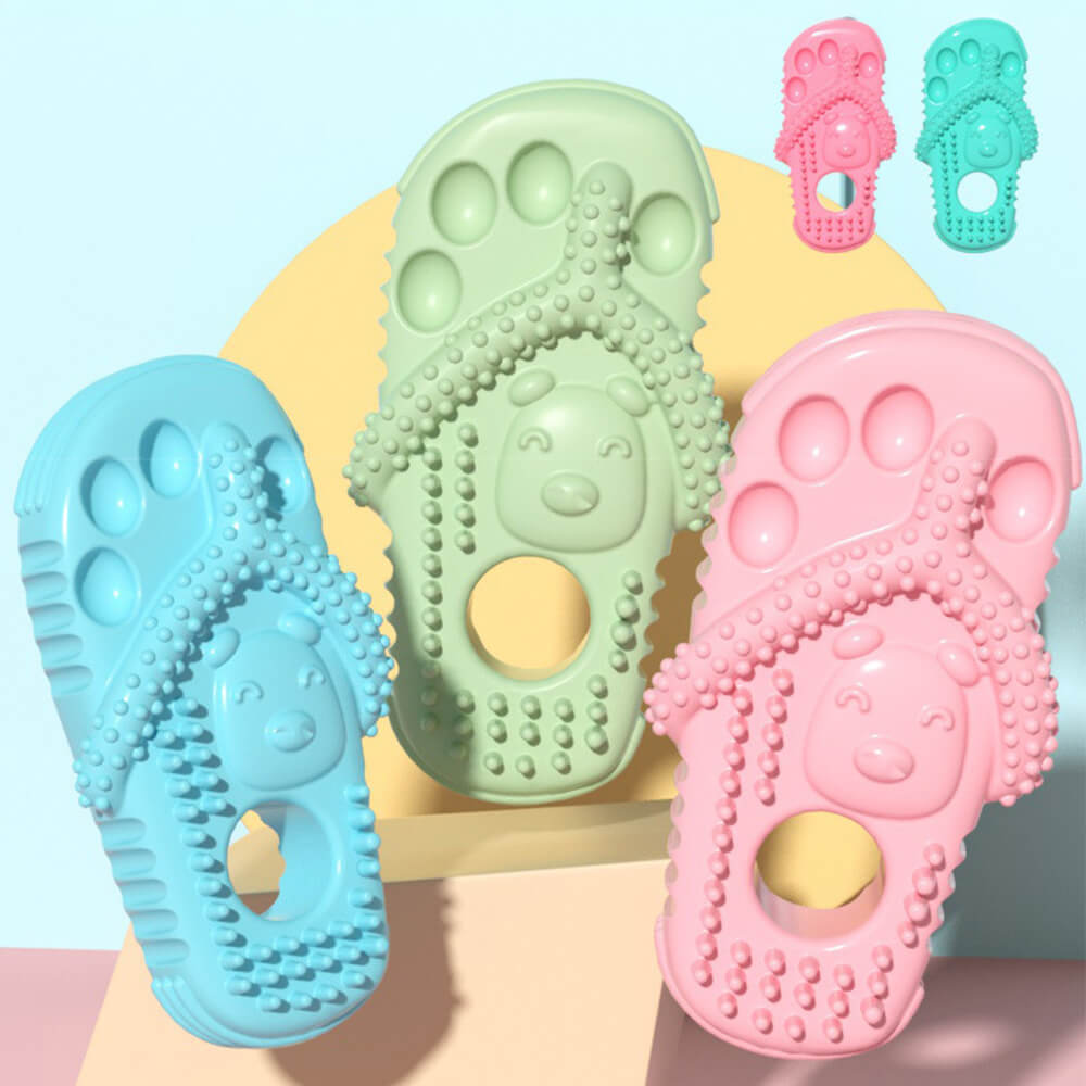 Bunte Hundekauspielzeug-Slipper, wasserdicht, bissfest, Zahnpflege, lustiges Design.