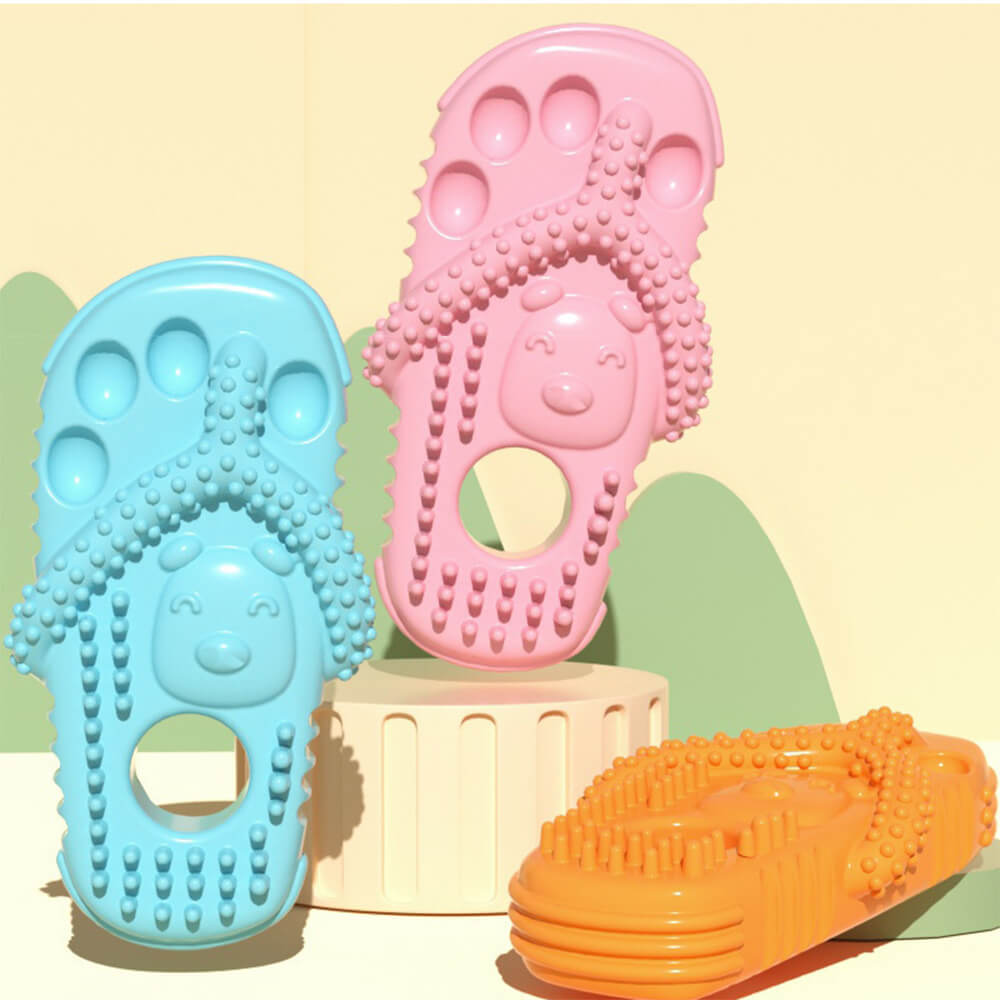 Bunte Hundekauspielzeug-Slipper, wasserdicht, bissfest, Zahnpflege, lustiges Design.