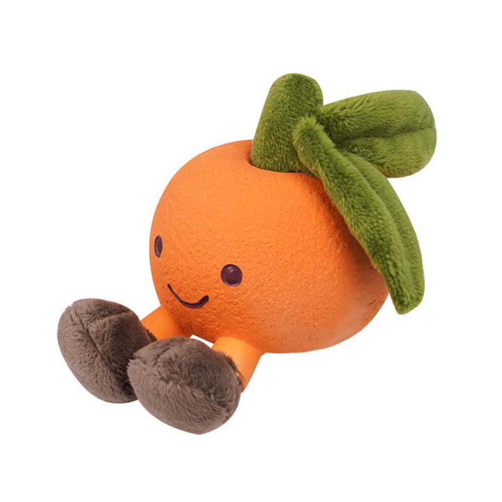 Lustiges oranges Hundespielzeug aus Latex, Fruchtform, Plüsch, quietschend, Zahnpflege.