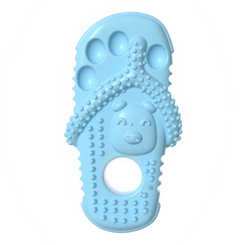 Blauer Hundekauspielzeug-Slipper, wasserdicht, bissfest, Zahnpflege, lustiges Design.