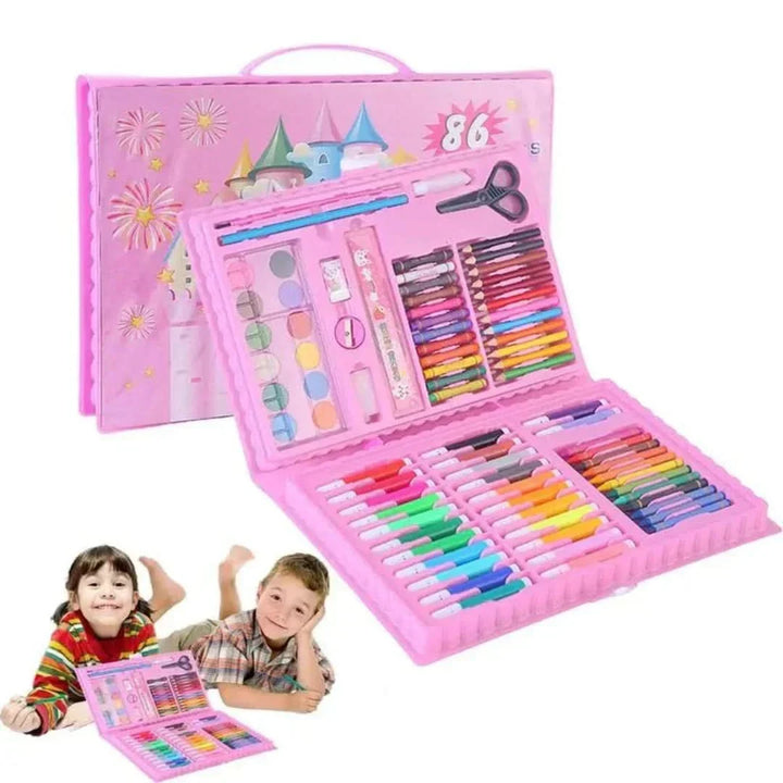 6-v-1 Kreativní set s dvojitým stojanem – Kreslící taška pro děti od 5 let