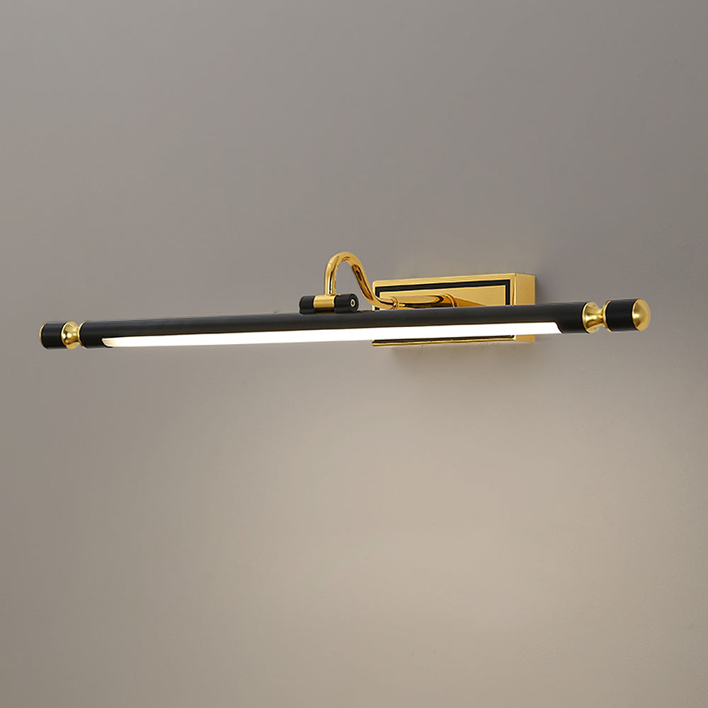 Luxuriöse schwarze und goldene Spiegelleuchte, modernes Design, LED-Beleuchtung.