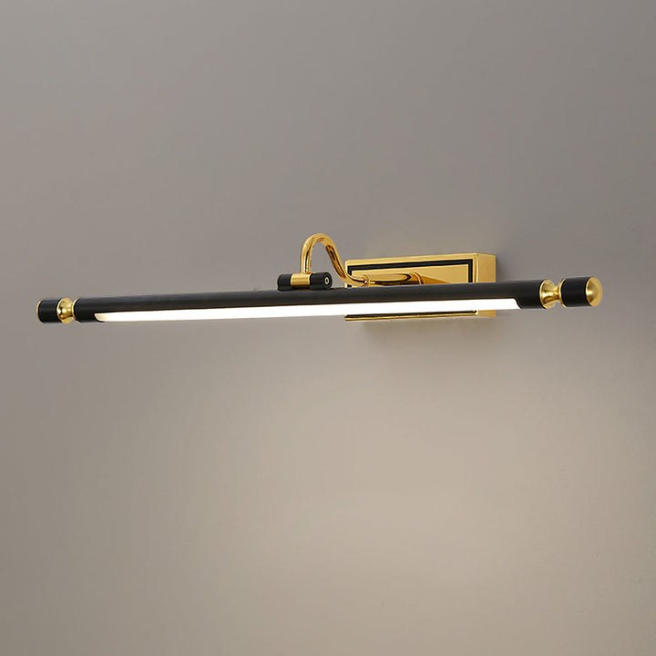 Luxuriöse schwarze und goldene Spiegelleuchte, modernes Design, LED-Beleuchtung.