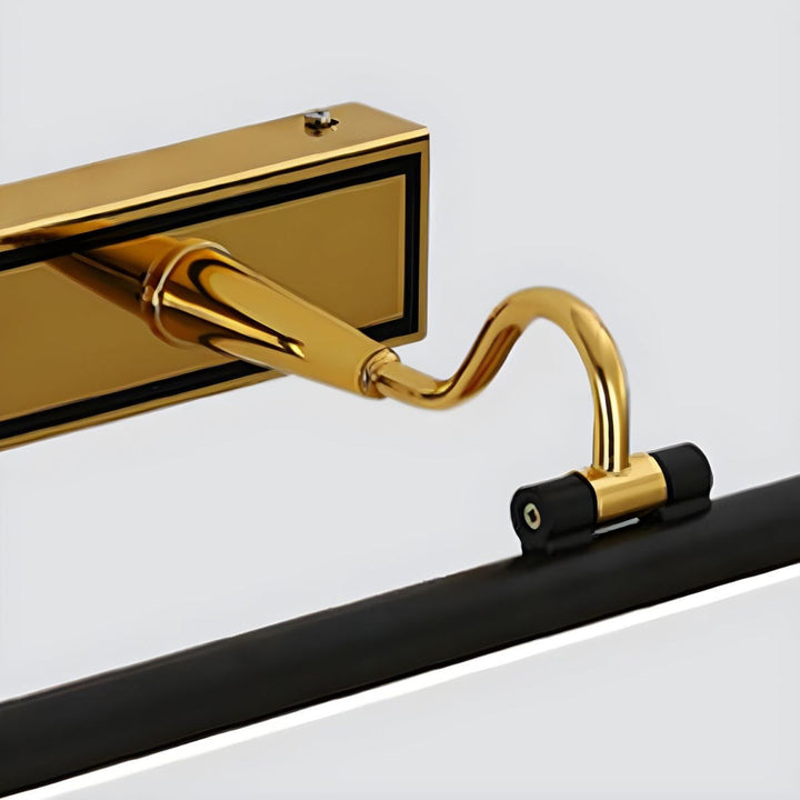 Luxuriöse goldene Spiegelleuchte, modernes Design, LED-Beleuchtung, Badezimmerleuchte.