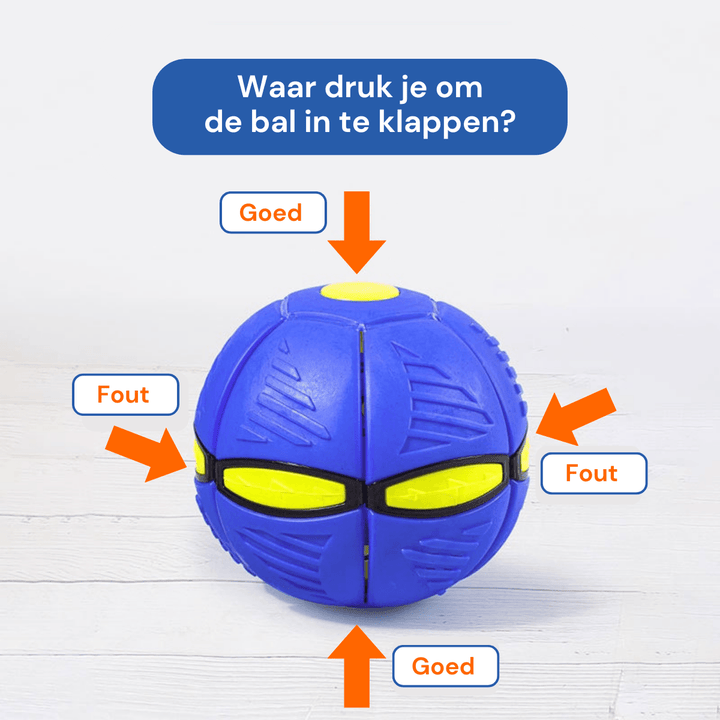 Blauer magischer fliegender Ball, interaktives Spielzeug für Kinder, faltbar, Kunststoff.
