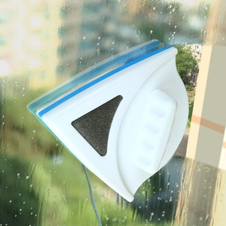 Magnetischer Fensterreiniger, weiß-blau, dreieckig, für Glasreinigung, EasyClean™.