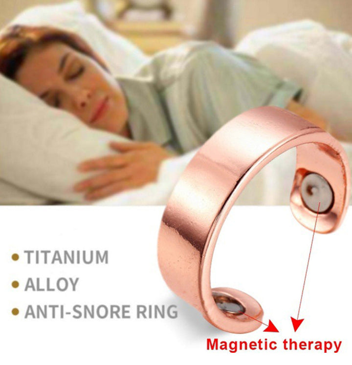 Kupferfarbener Anti-Schnarch-Ring aus Titanlegierung, magnetische Therapie, Schlafhilfe.
