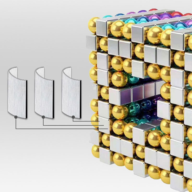 Magnetische Bauklötze Würfel, goldene und silberne Kugeln, 3D-Puzzle, Lernspielzeug.