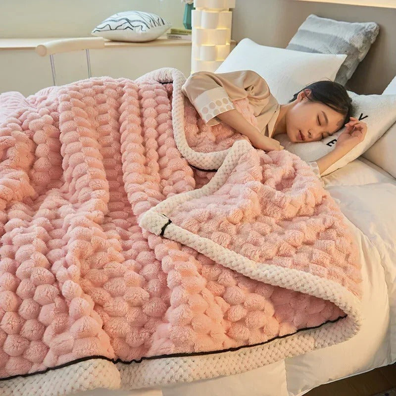 Dvojitá Coral-Velvet deka na podzim a zimu – TurtleWarm