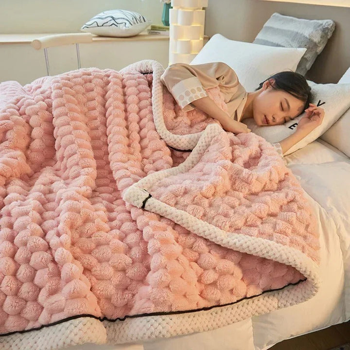 Dvojitá Coral-Velvet deka na podzim a zimu – TurtleWarm