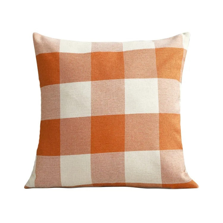 Pohodlný kostkovaný povlak na polštář v venkovském stylu – Autumn Plaid