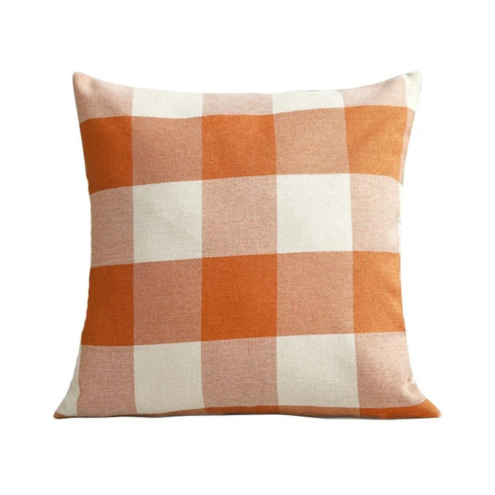Pohodlný kostkovaný povlak na polštář v venkovském stylu – Autumn Plaid