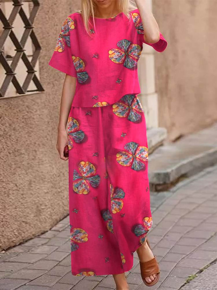 Vzdušný dvoudílný letní komplet z bavlny s lichotivým střihem – Boho set Zephyra