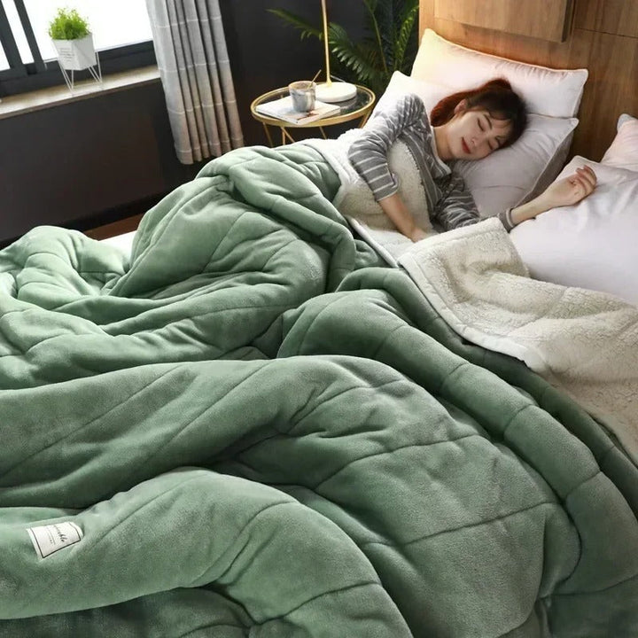 Teplá flanelová korálová fleece deka na podzim a zimu – CosyBlanket