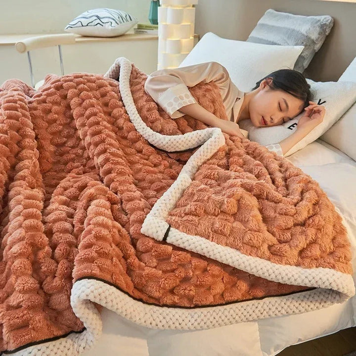 Dvojitá Coral-Velvet deka na podzim a zimu – TurtleWarm