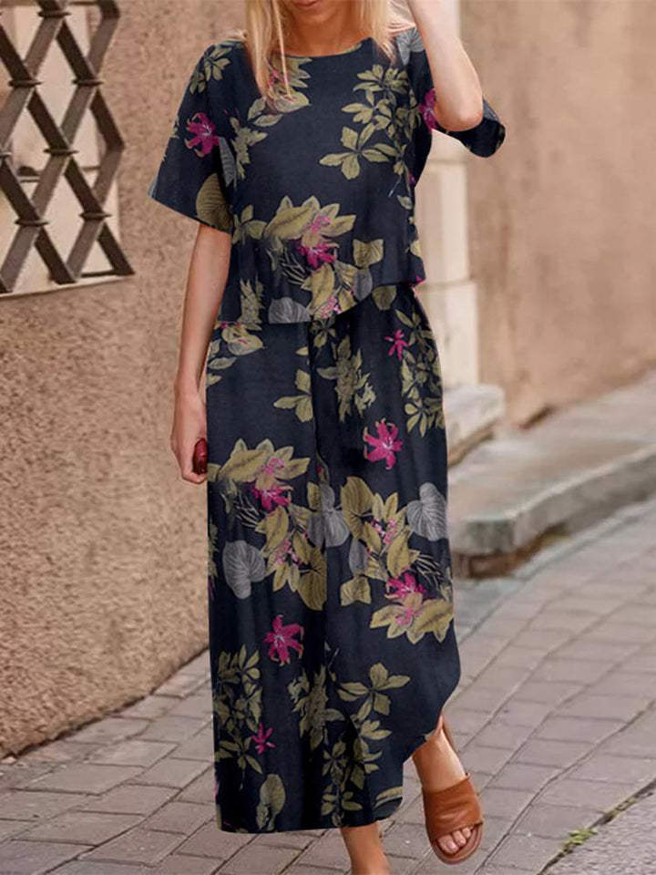 Vzdušný dvoudílný letní komplet z bavlny s lichotivým střihem – Boho set Zephyra