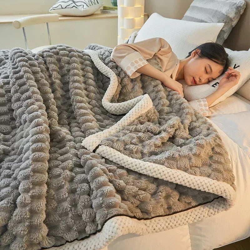 Dvojitá Coral-Velvet deka na podzim a zimu – TurtleWarm