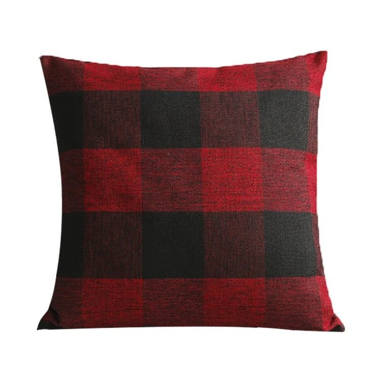 Pohodlný kostkovaný povlak na polštář v venkovském stylu – Autumn Plaid