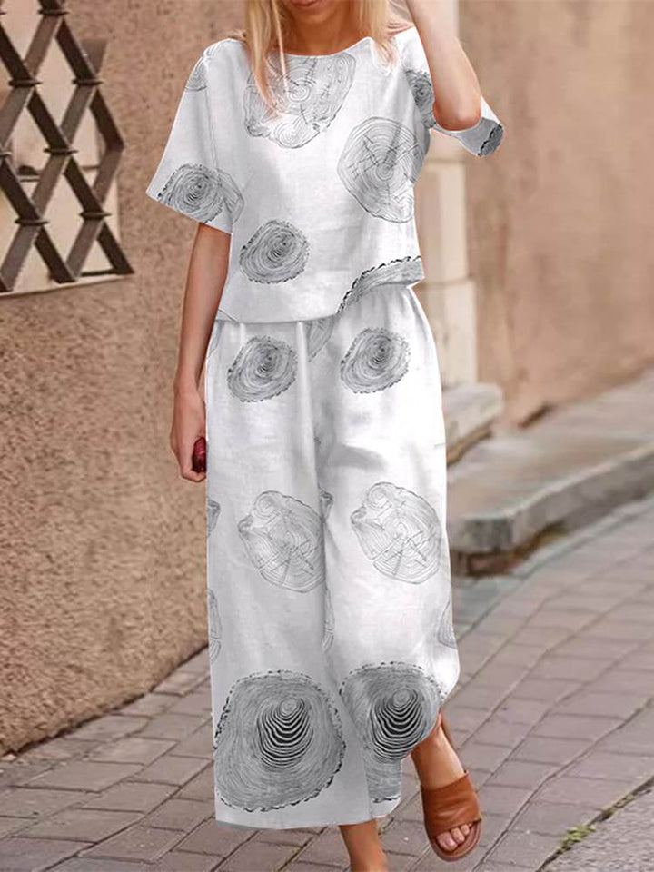 Vzdušný dvoudílný letní komplet z bavlny s lichotivým střihem – Boho set Zephyra