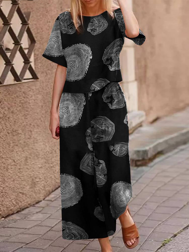 Vzdušný dvoudílný letní komplet z bavlny s lichotivým střihem – Boho set Zephyra