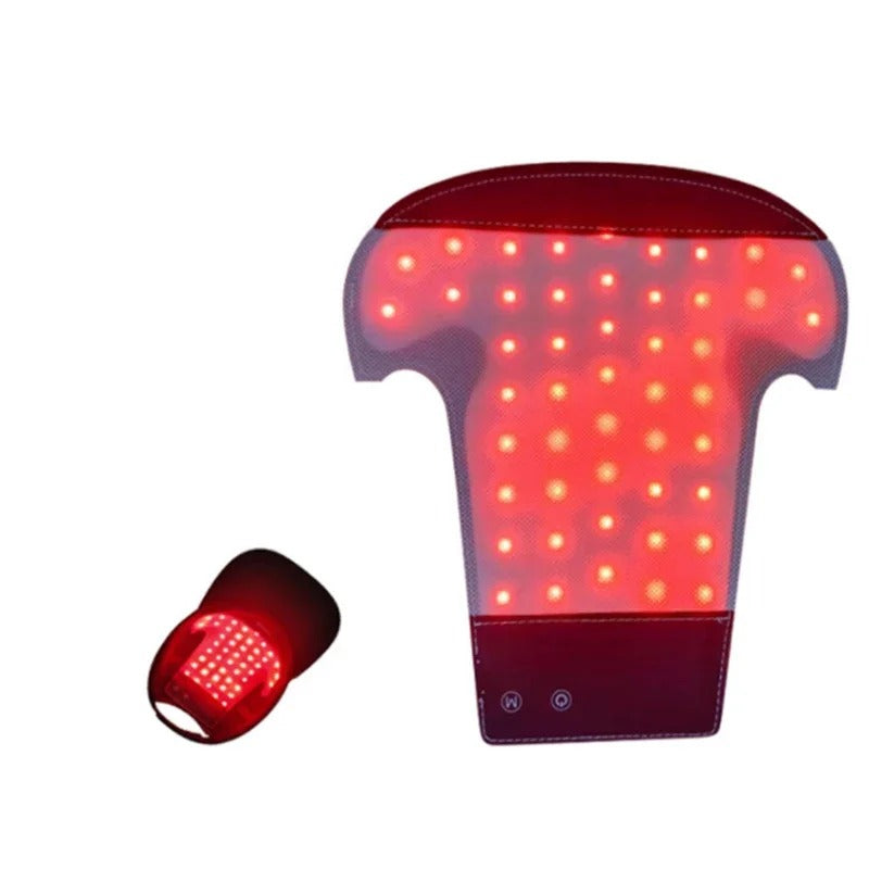Rotes LED-Lichttherapiegerät, tragbar, für Schmerzlinderung und Hautpflege.