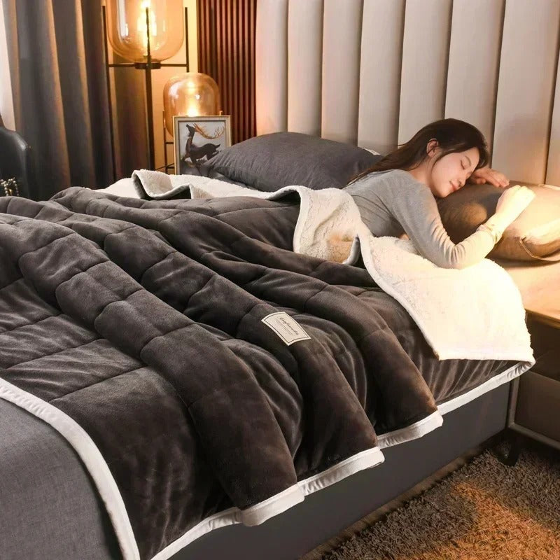 Teplá flanelová korálová fleece deka na podzim a zimu – CosyBlanket