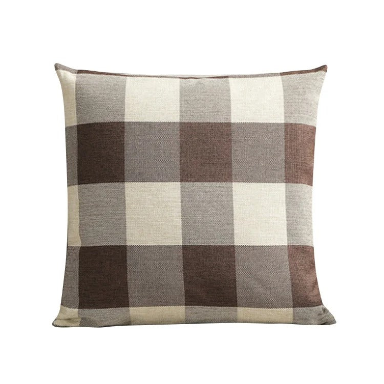 Pohodlný kostkovaný povlak na polštář v venkovském stylu – Autumn Plaid