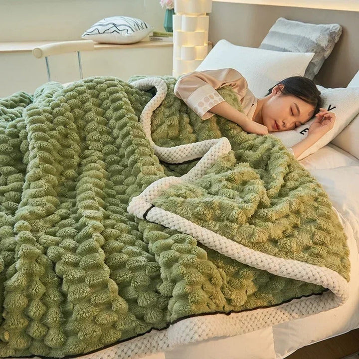 Dvojitá Coral-Velvet deka na podzim a zimu – TurtleWarm