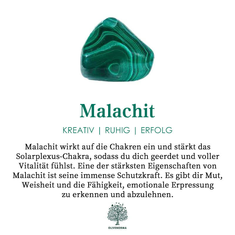 Malachit-Stein, grün, Chakra-Heilung, Schutzkraft, Kreativität, Ruhe, Erfolg, spirituell.