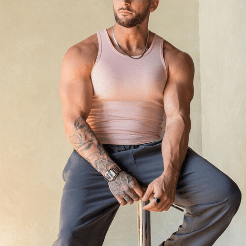 Pánské fitness tričko bez rukávů z prodyšného materiálu – Nico