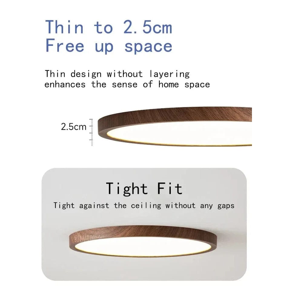 Detail tenkého profilu světla s vyznačenou výškou a ukázka těsného přiléhání ke stropu bez mezery. 3