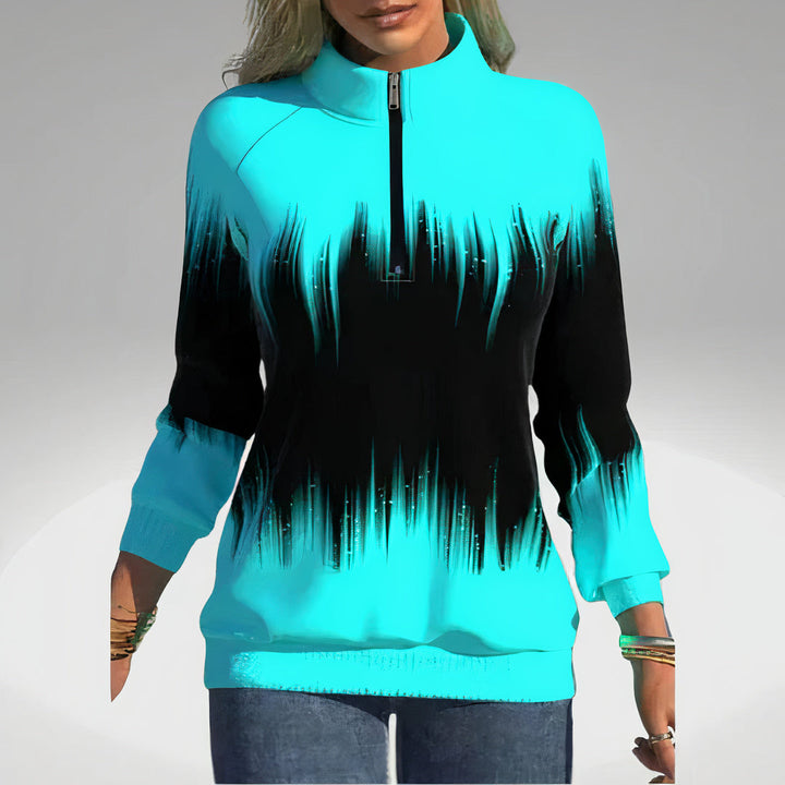 Dámské sweatshirt s límcem na zip – Elvira