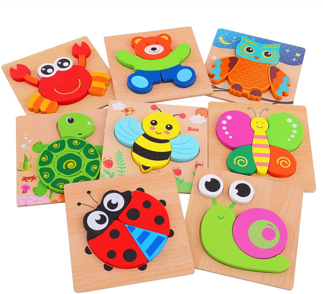 Montessori dřevěné vzdělávací puzzle – Barevná radost (1+1 zdarma)