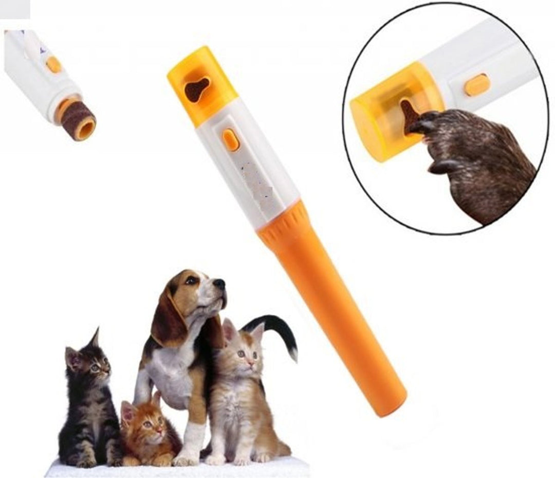 Elektrische Nagelfeile für Hunde und Katzen, orange-weiß, Haustierpflegegerät.