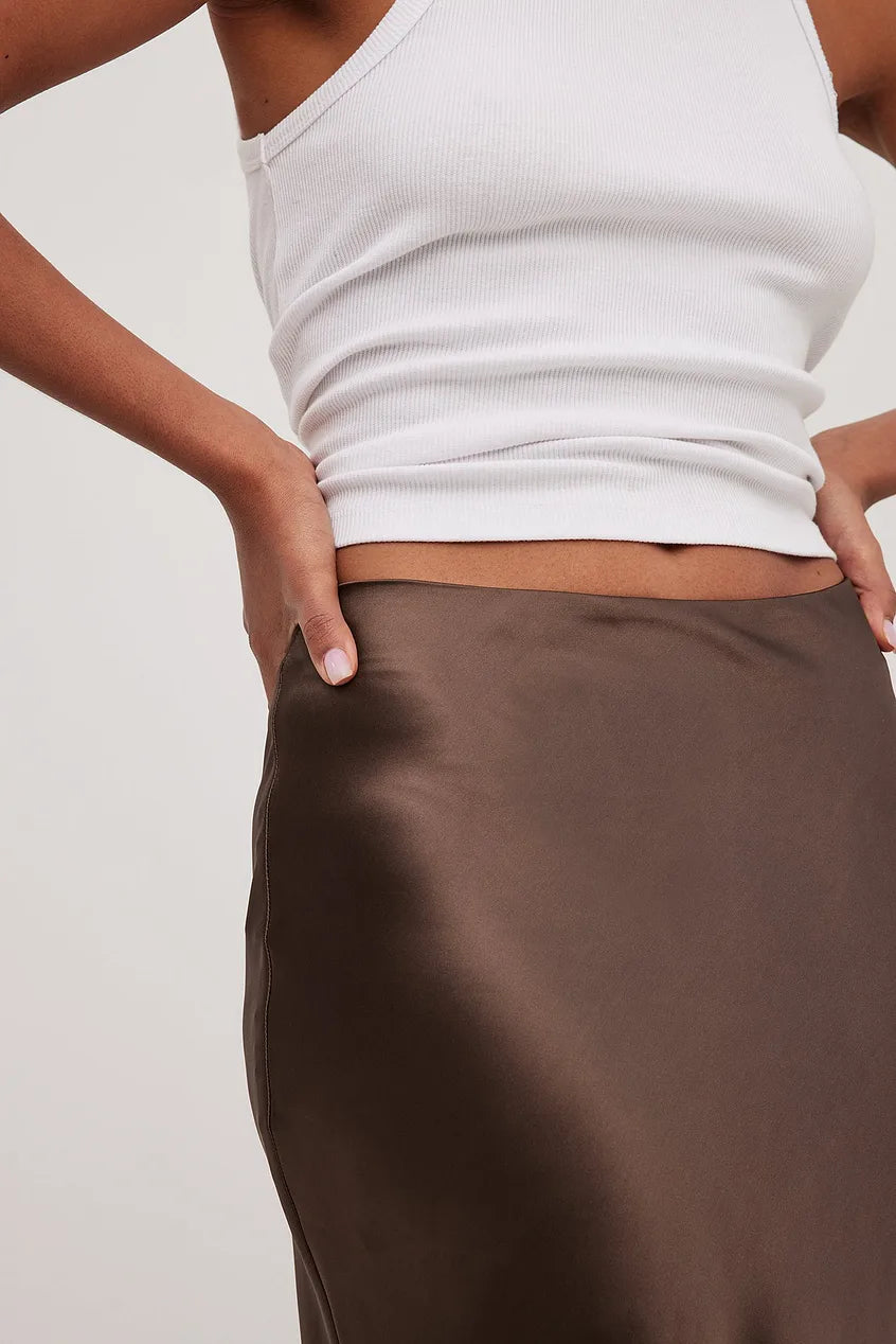Sukně z atlasu s vysokým pasem – Leona