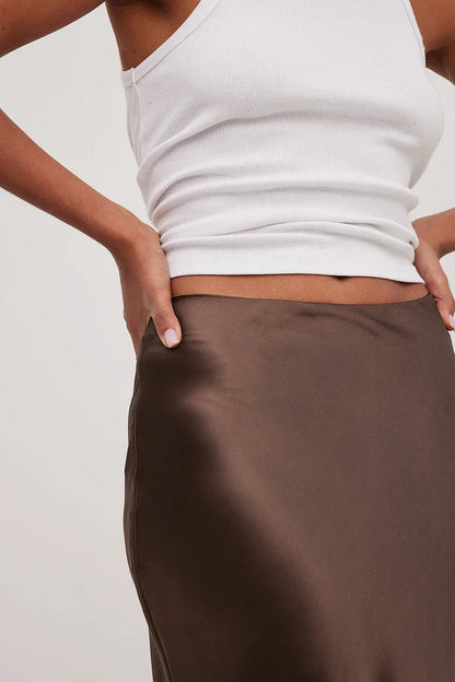 Sukně z atlasu s vysokým pasem – Leona