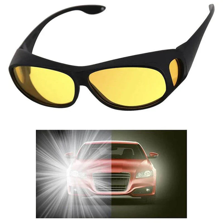 Schwarz-gelbe Nachtsichtbrille für Autofahrer, blendfreies Fahren, UV-Schutz.