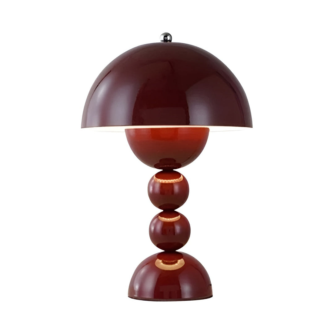 Bunte tragbare Tischlampe, nordisches Design, Blumenknospenform, rotbraun, modern.