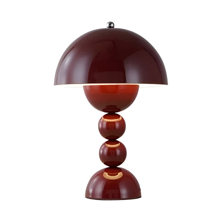 Bunte tragbare Tischlampe, nordisches Design, Blumenknospenform, rotbraun, modern.