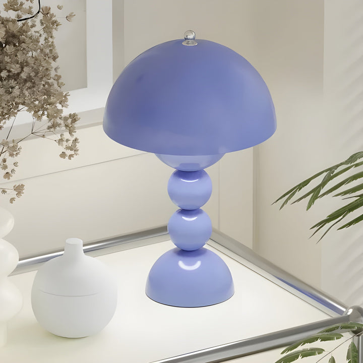 Blaue nordische Tischlampe, kugelförmiges Design, dekorativ, modern, tragbar, Wohnzimmer.