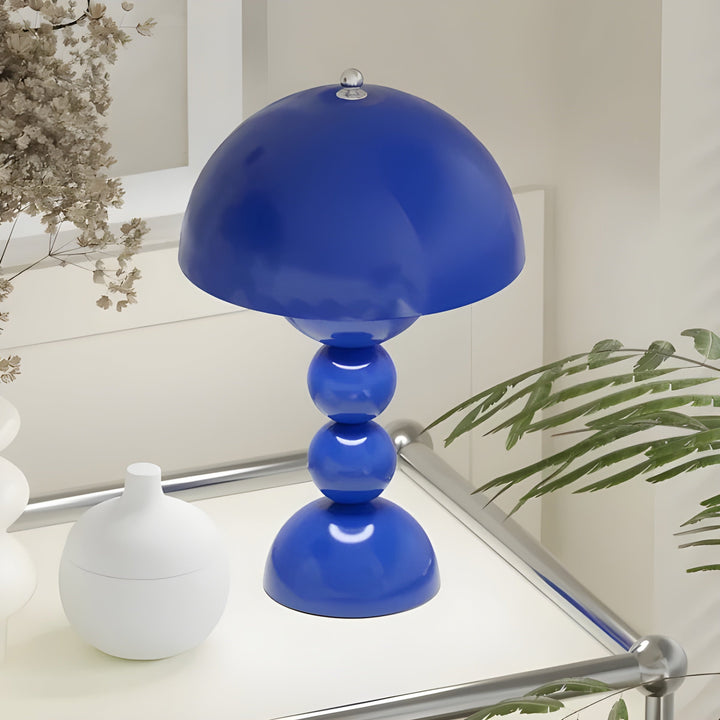 Blaue, kugelförmige Tischlampe, modern, dekorativ, für Wohnzimmer, skandinavisches Design.