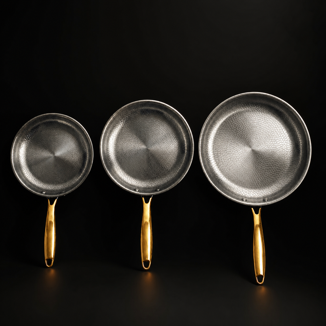 Hand-Hammered Titanium Pan Set - 3 Pieces I Limited Edition 4
