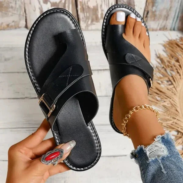 Ortopedické dámské kožené sandály s korekcí hallux valgus – Livia