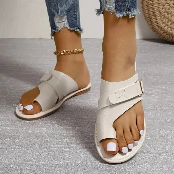 Ortopedické dámské kožené sandály s korekcí hallux valgus – Livia