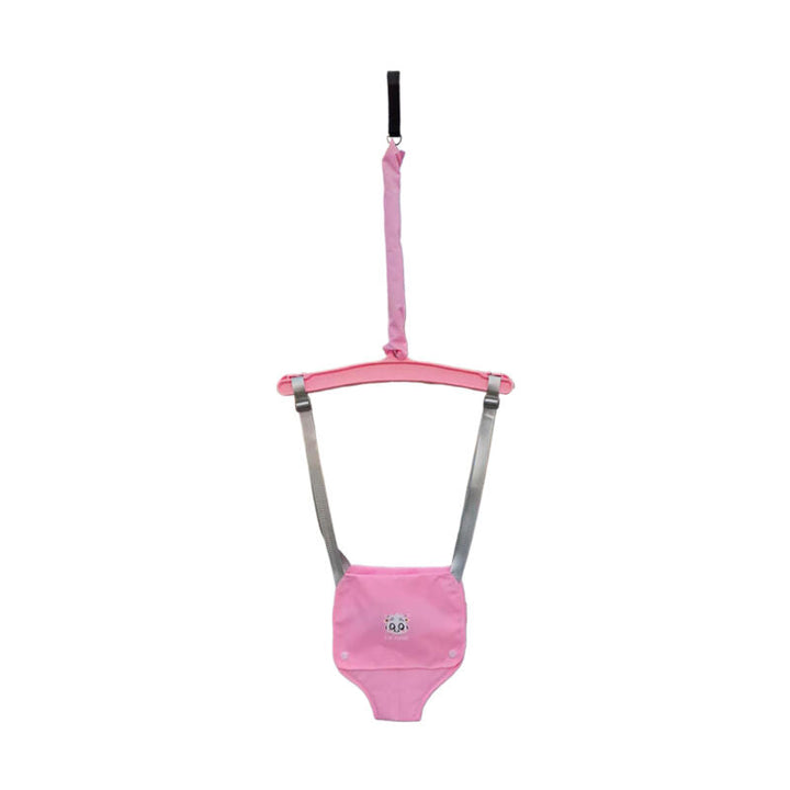 Rosa Baby Türhopser, verstellbar, mit Sicherheitsgurten, ideal für Kleinkinder, Indoor-Spielzeug.