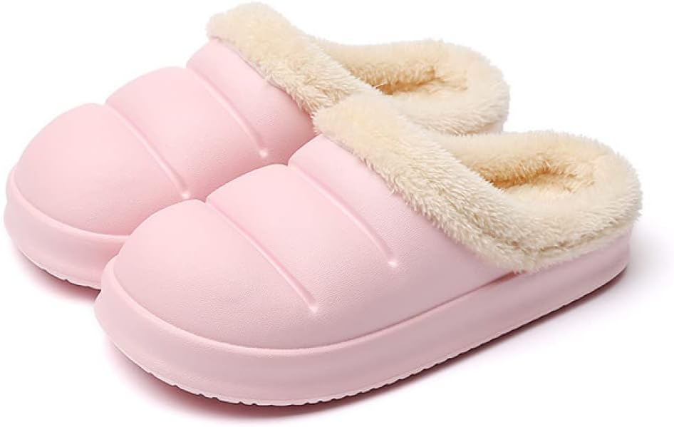 Rosa Plüsch-Hausschuhe, Damen, warm, rutschfest, Winter, bequem, flauschig, Pantoffeln