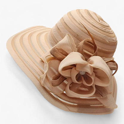 Elegantní dámský sluneční klobouk z organzy – Mirielle podzimní magie