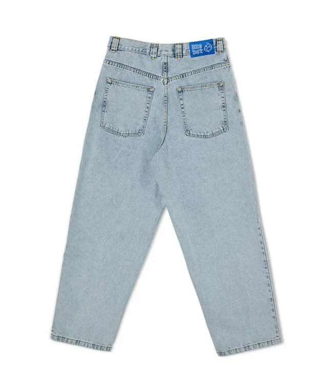 Hellblaue Herren-Jeans, Polar Big Boy, aus Denim, Rückansicht, lässiger Stil.